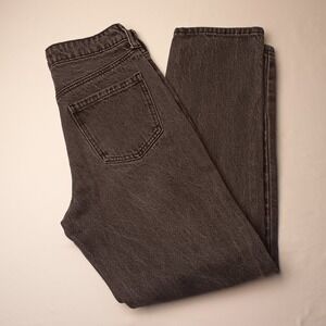 Nordstrom BP Buttonfly Jeans Size 25/2 Mid Rise Tapered Leg Charcoal Black Color